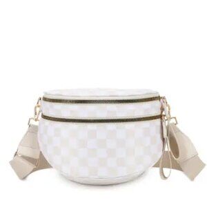 Ivory Checker Bum bag cross body